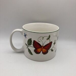 Vintage Stoneware Bufferfly Mug By Tabletops Unlimited Bright Colorful 16 oz